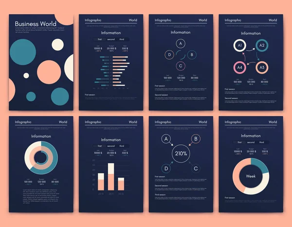 Infografías Gráficas Vectoriales Con Teléfono Móvil Plantilla Para Crear Aplicaciones Vector de stock