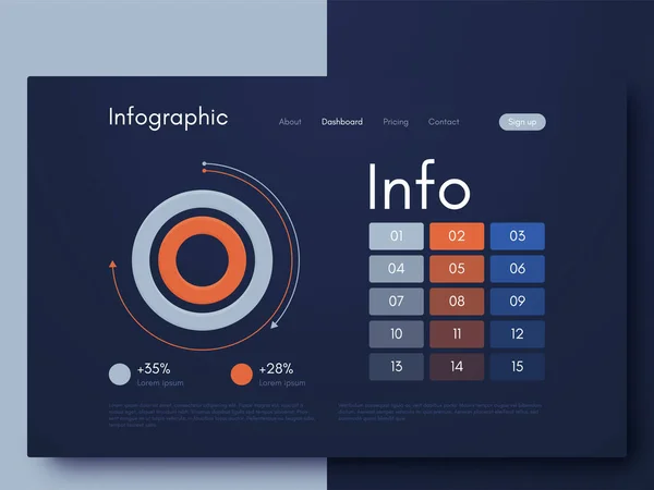 Elementi Vettoriali Infografici Moderni Brochure Aziendali Utilizzo Sito Web Brochure — Vettoriale Stock