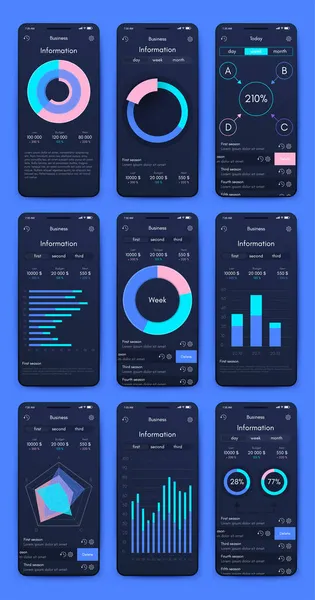 Infografías Gráficas Vectoriales Con Teléfono Móvil Plantilla Para Crear Aplicaciones Ilustración de stock