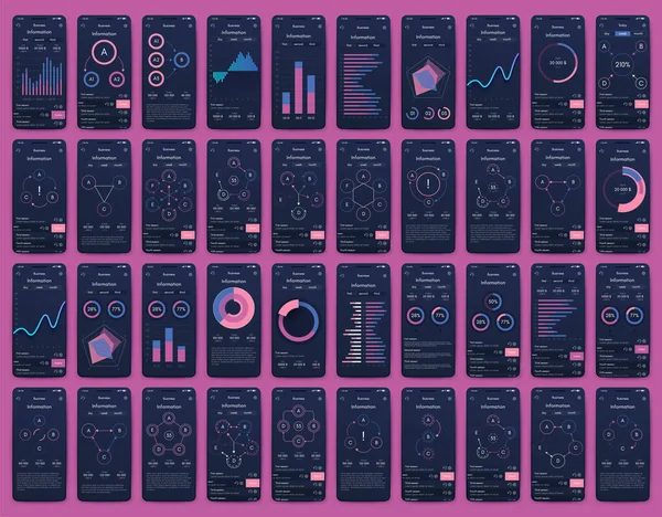 Infografías Gráficas Vectoriales Con Teléfono Móvil Plantilla Para Crear Aplicaciones Gráficos vectoriales