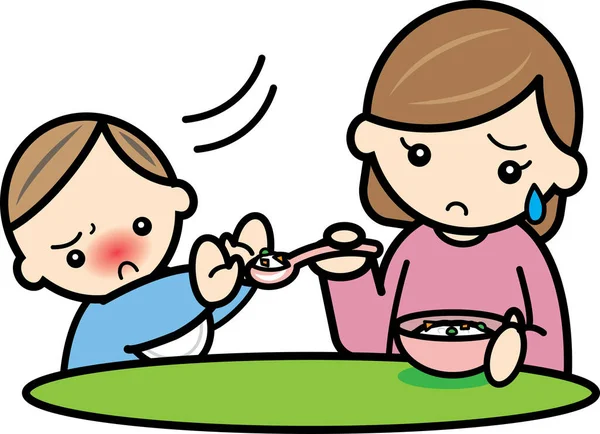 Dziecko Odmawia Jedzenia Dla Dzieci — Zdjęcie stockowe