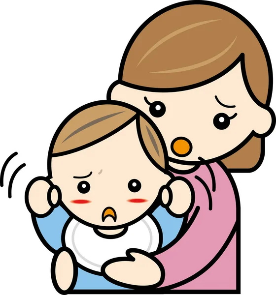 Bir anne ve kızgın bebeği.