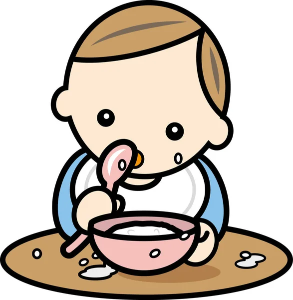 Weaning Baby Eating — Stock Photo, Image