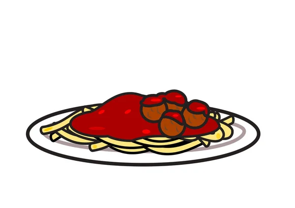 Italiaans Eten Spaghetti Met Gehaktbal — Stockfoto