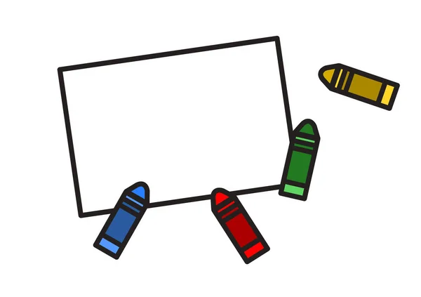 Paper Four Color Crayons — Stok fotoğraf