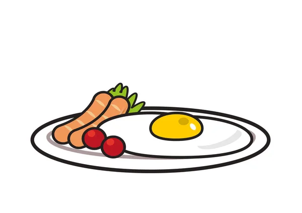 鸡蛋和香肠盘 — 图库照片