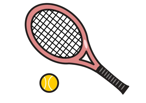 Einen Tennisschläger Und Einen Ball — Stockfoto