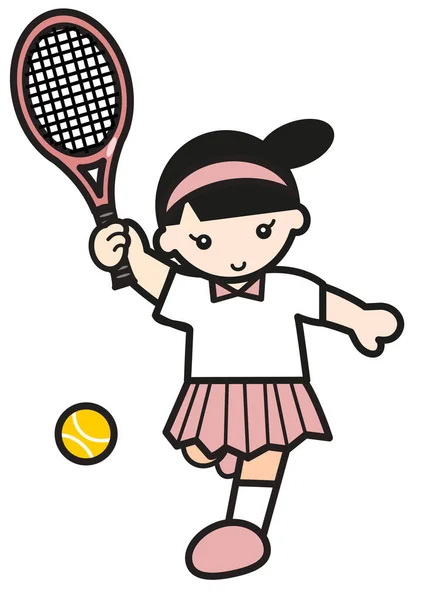 Ein Lächelndes Süßes Tennismädchen — Stockfoto