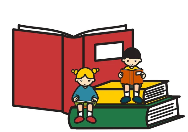 Children Reading Books — 스톡 사진