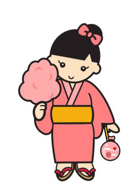 Japon yaz festivali stili kız 