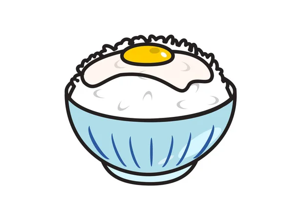 Сырое Яйцо Рисовой Миске Японский Стиль Питания — стоковое фото