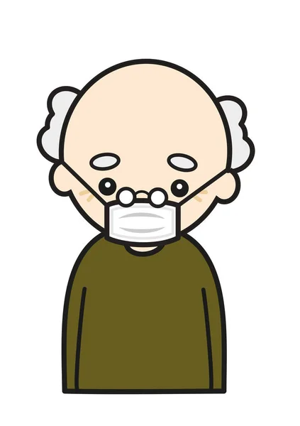 Een Oude Man Met Een Masker — Stockfoto