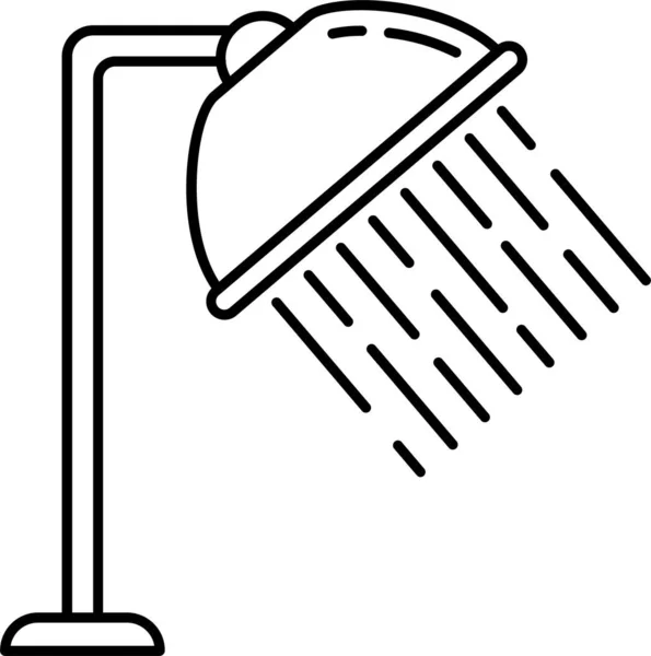 Dusche Wasser Bad Ikone Umriss Stil — Stockvektor
