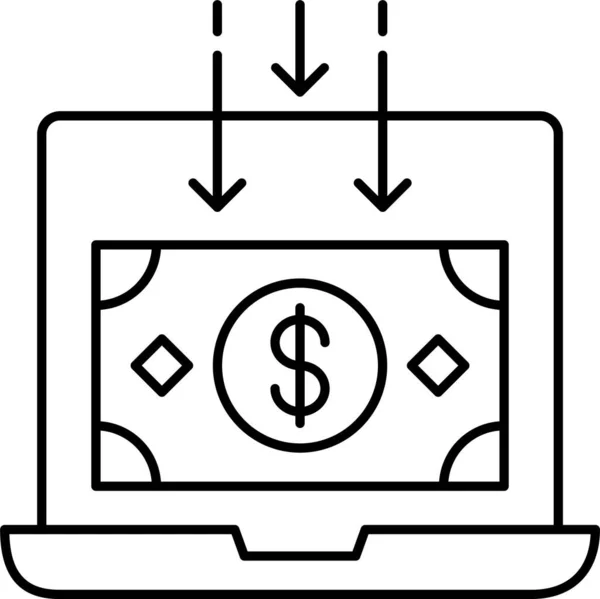 Dinheiro Dólar Gadget Ícone Estilo Esboço — Vetor de Stock