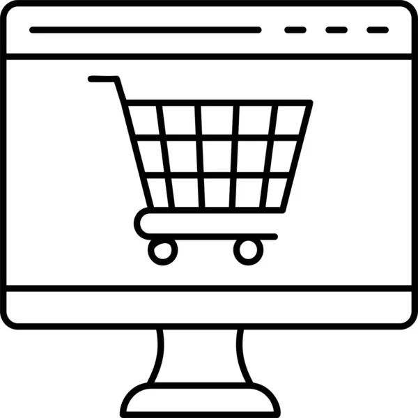 Ecommerce Lcd Online Icon Outline Style — 스톡 벡터