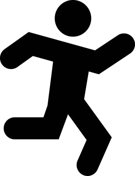 Fitness Jogging Manrunning Icon Solid Style — 스톡 벡터