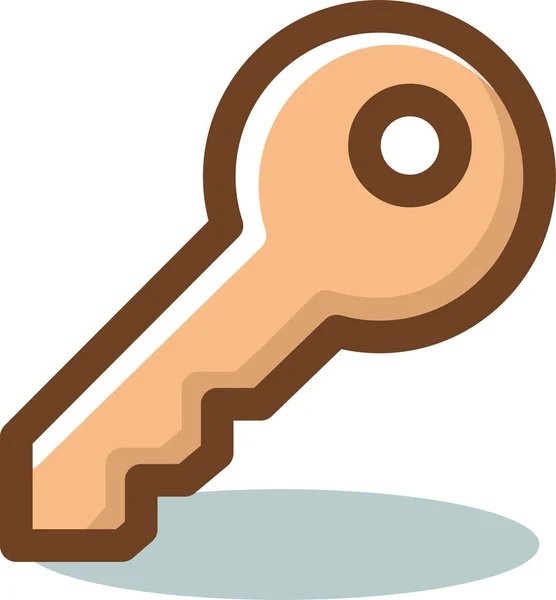 Key Login Private Icon Filled Outline Stijl — Stockvector