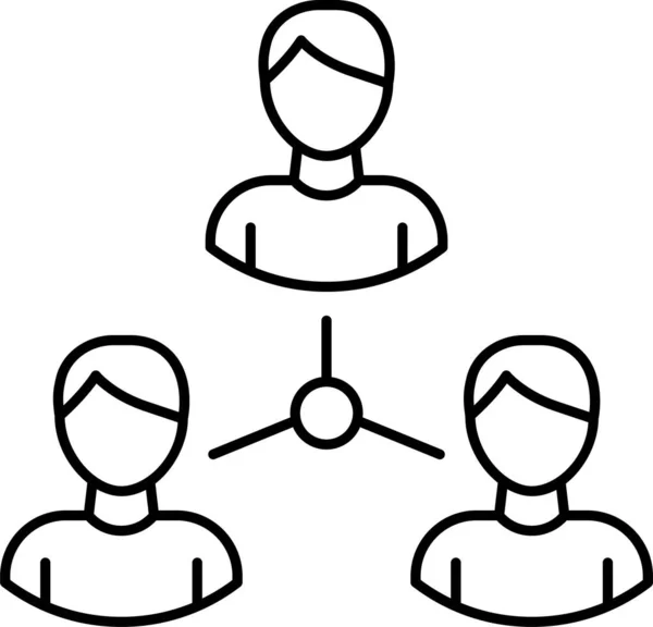 Connection Mitarbeiter Gruppensymbol Umrissstil — Stockvektor