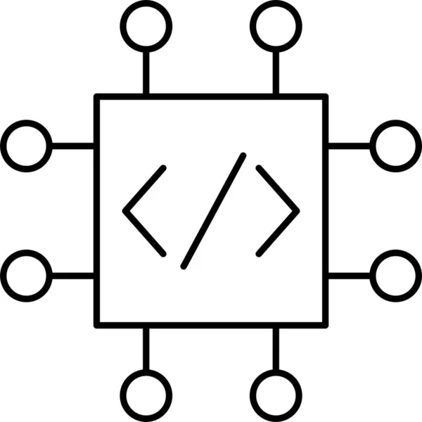 Kódování Ikony Html Stylu Osnovy — Stockový vektor