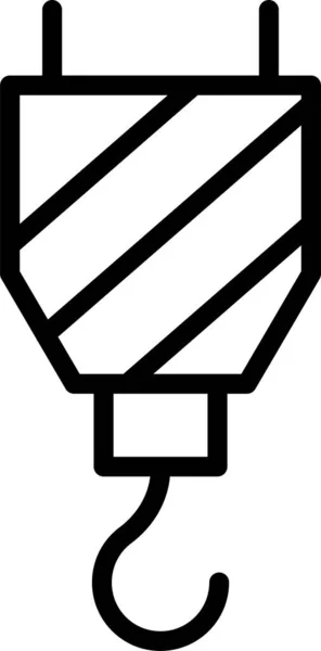 Ikona Budowy Dźwigu Stylu Zarysu — Wektor stockowy