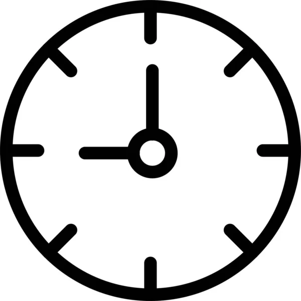 Cirkel Klocka Timer Ikon Kontur Stil — Stock vektor