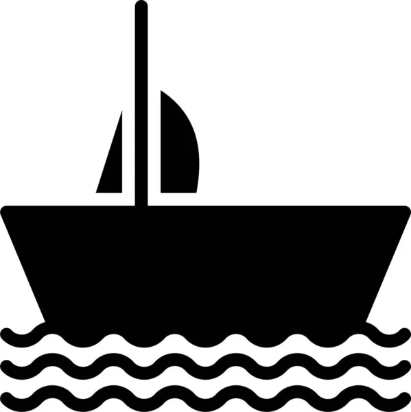 Boat Cruise Ship Icon Solid Style — Stock Vector