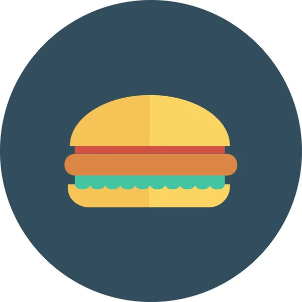 Hambúrguer Cheeseburger Ícone Cozido Estilo Plano — Vetor de Stock