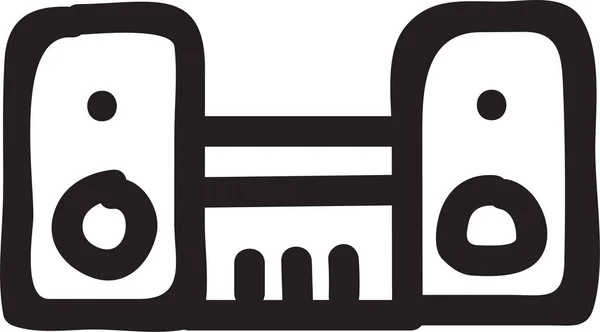 Audio Dac Equalizer Icoon Handgetekende Stijl — Stockvector