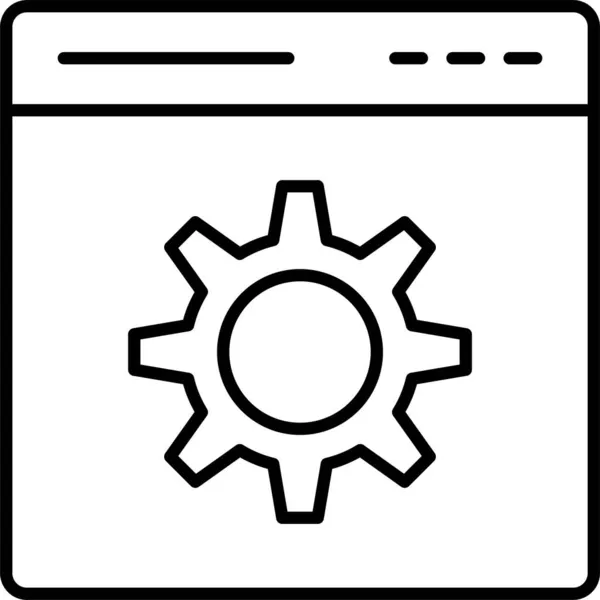 Icône Configuration Préférence Navigateur Dans Style Contour — Image vectorielle