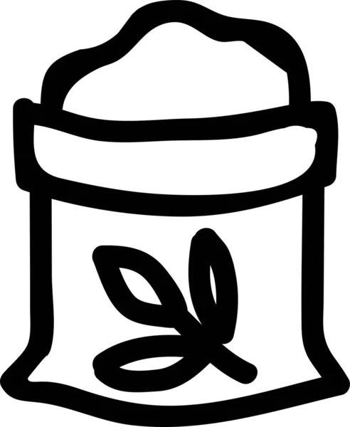 Bakery Flour Flourbag Icon Handdrawn Style — Stock Vector