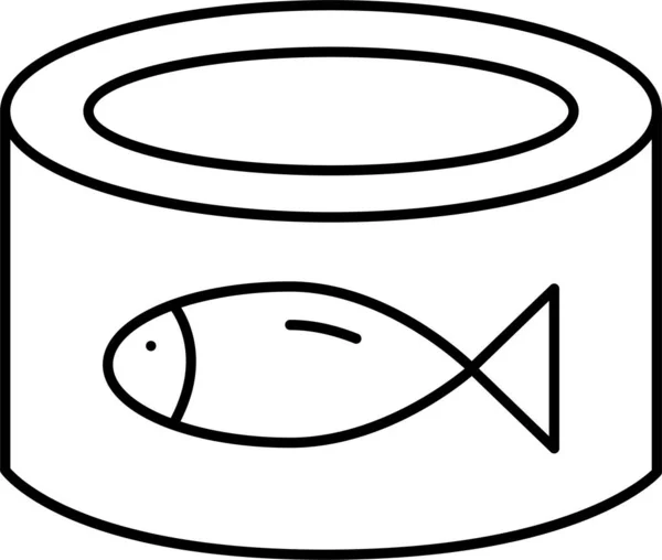 Comida Pescado Puede Icono — Archivo Imágenes Vectoriales