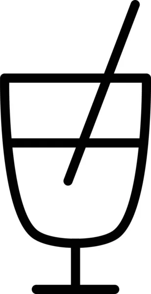 Ikona Studeného Nápojového Skla Stylu Osnovy — Stockový vektor