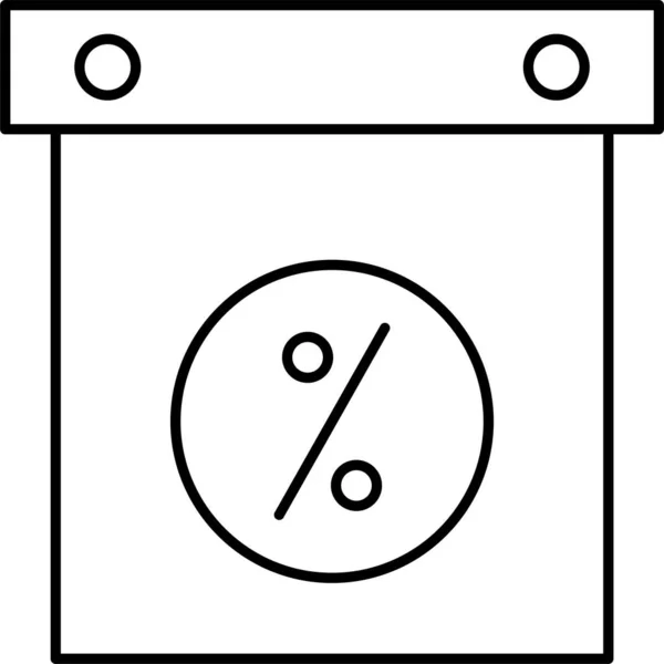 Caja Descuento Icono Del Paquete Estilo Esquema — Vector de stock