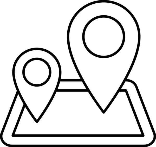 Gps Map Pin Icon Gliederungsstil — Stockvektor