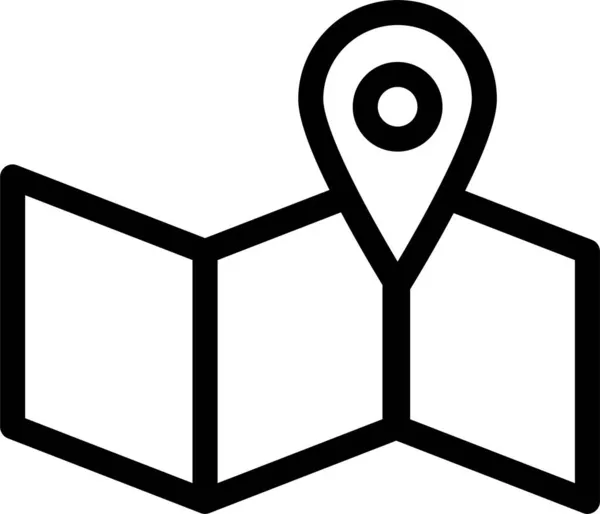 Gps Locatie Kaart Pictogram Omtrek Stijl — Stockvector