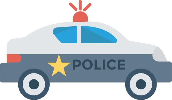 Car Police Protection Icon Flat Style — Stock Vector