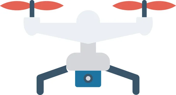 Cámara Drone Hover Icono Estilo Plano — Vector de stock
