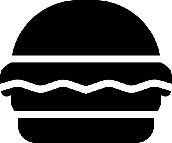 汉堡包快餐图标固体风格 — 图库矢量图片