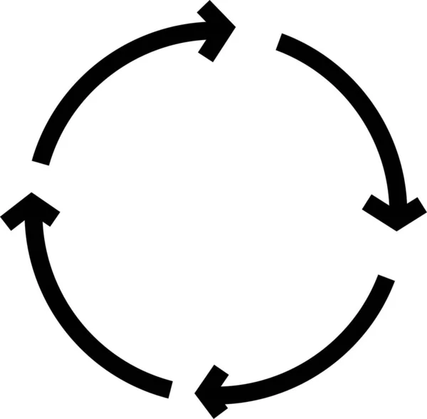 Rafraîchir Recharger Répéter Icône Dans Style Contour — Image vectorielle