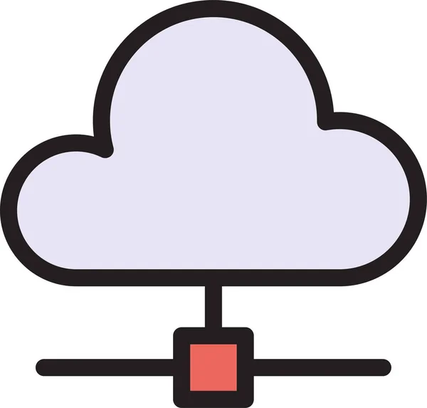 Cloud Database Server Icon Filled Outline Style — Stock Vector