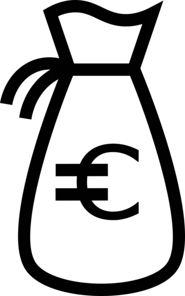 现金欧元保护图标的轮廓风格 — 图库矢量图片
