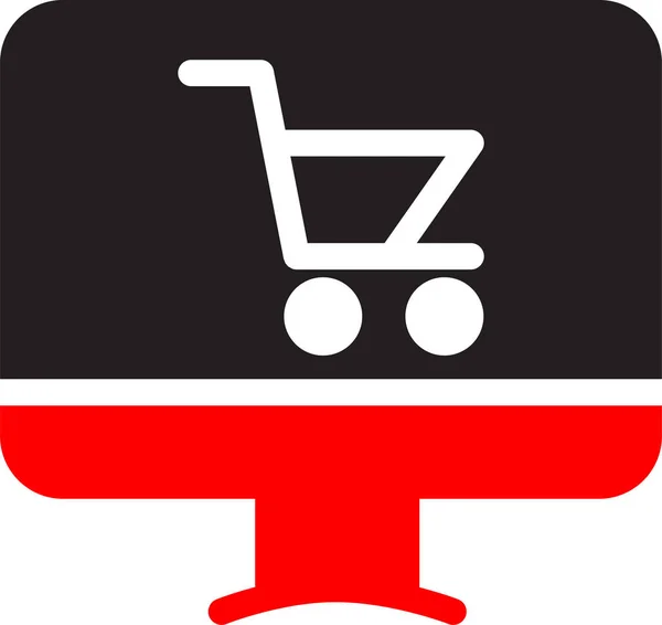 Icono Del Carrito Compra Negocios Estilo Plano — Vector de stock