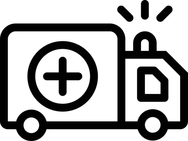 Ikon Transportasi Kesehatan Ambulans Dalam Gaya Garis Besar - Stok Vektor