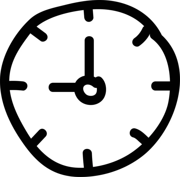 Círculo Relógio Temporizador Ícone Estilo Desenhado Mão — Vetor de Stock