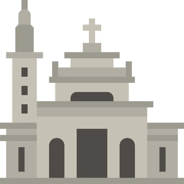 Azja Kościół Kraj Ikona Płaskim Stylu — Wektor stockowy