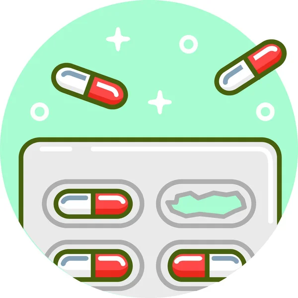 Capsule Doctor Drug Icon Filled Outline Style — Stock Vector