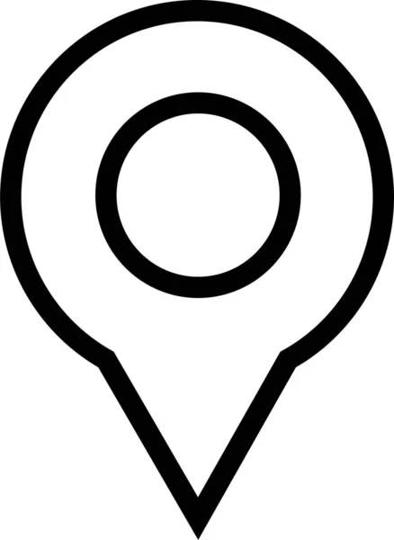Ikona Mapy Umístění Gps Stylu Osnovy — Stockový vektor