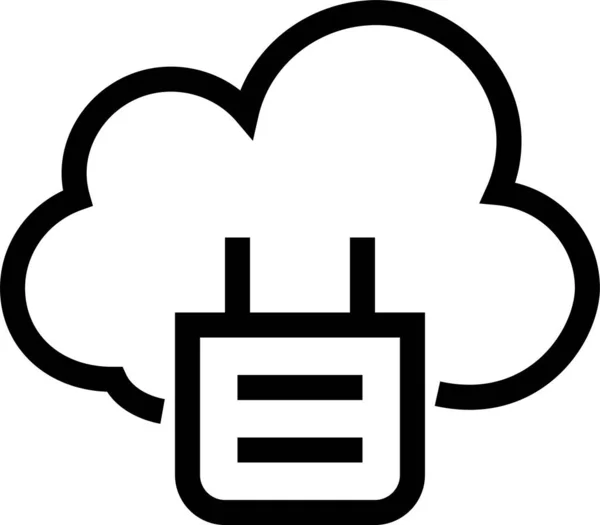 Ikona Kawałka Chmury Obliczeniowej Zarysie — Wektor stockowy
