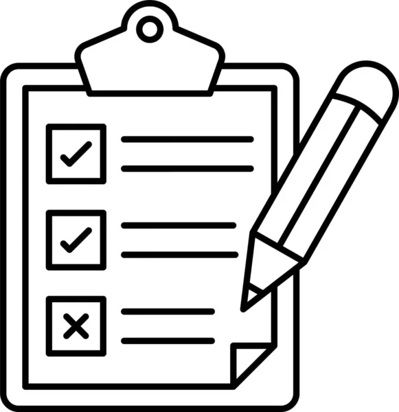 Checklist Clipboard Document Icon Outline Style — Stock Vector
