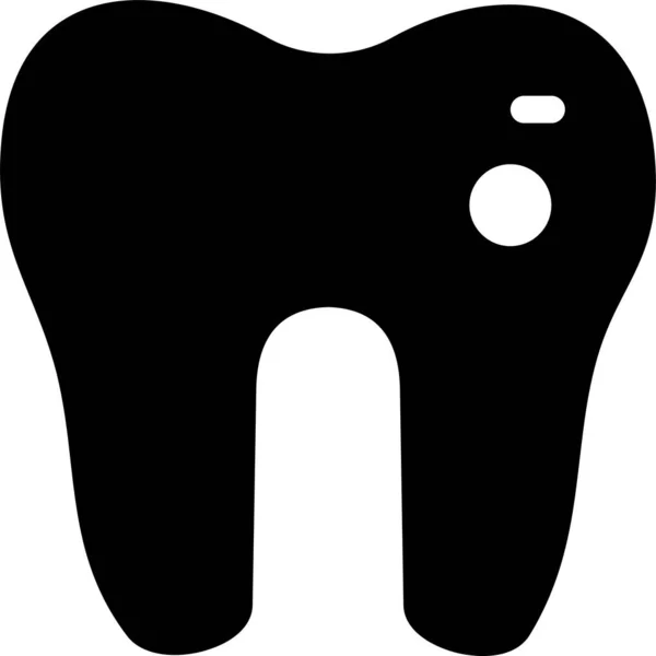 Icono Dental Cavidad Ardiente Estilo Sólido — Archivo Imágenes Vectoriales